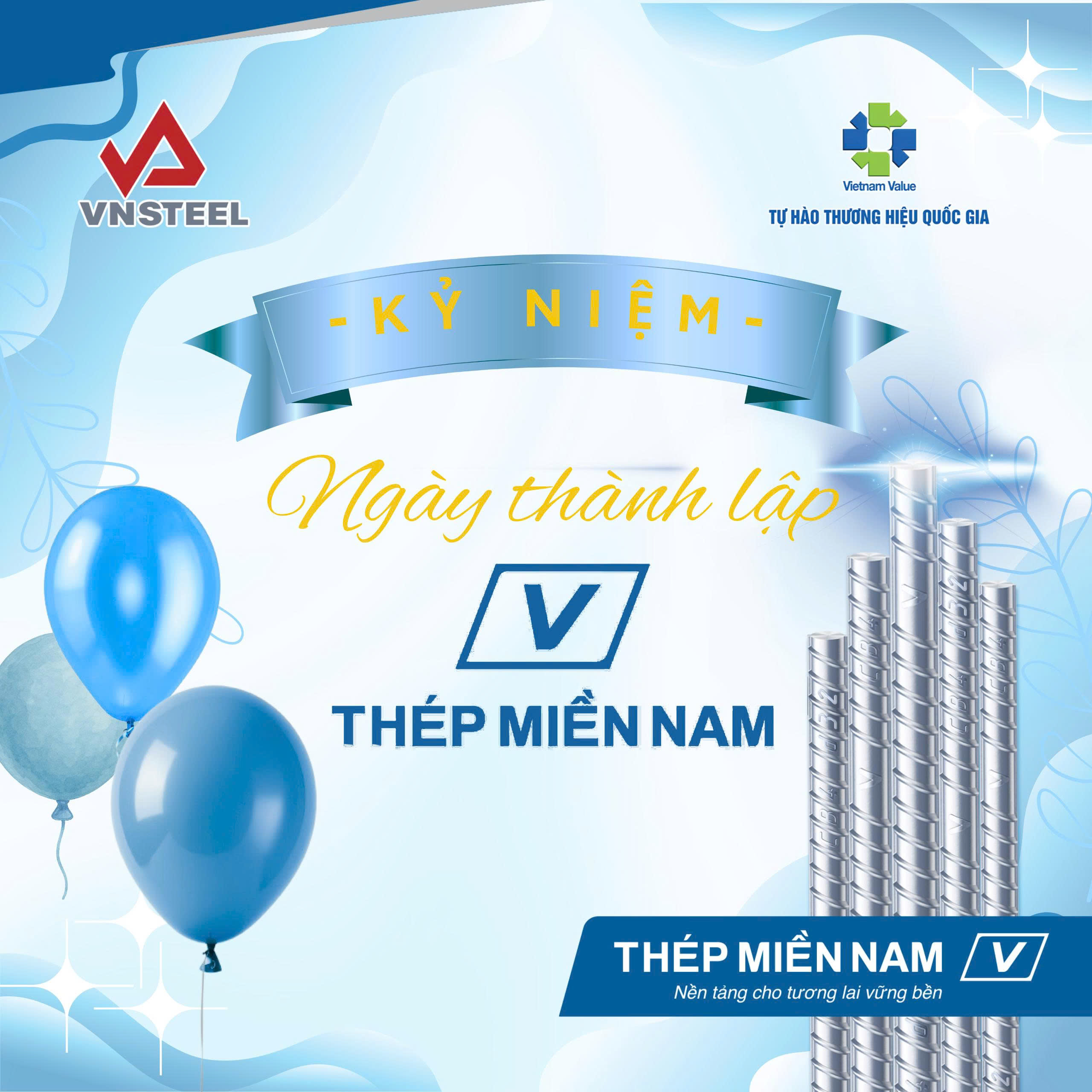 Chào mừng kỷ niệm 49 năm thành lập Công ty TNHH MTV Thép Miền Nam – VNSTEEL (03/12/1976 – 03/12/2025)