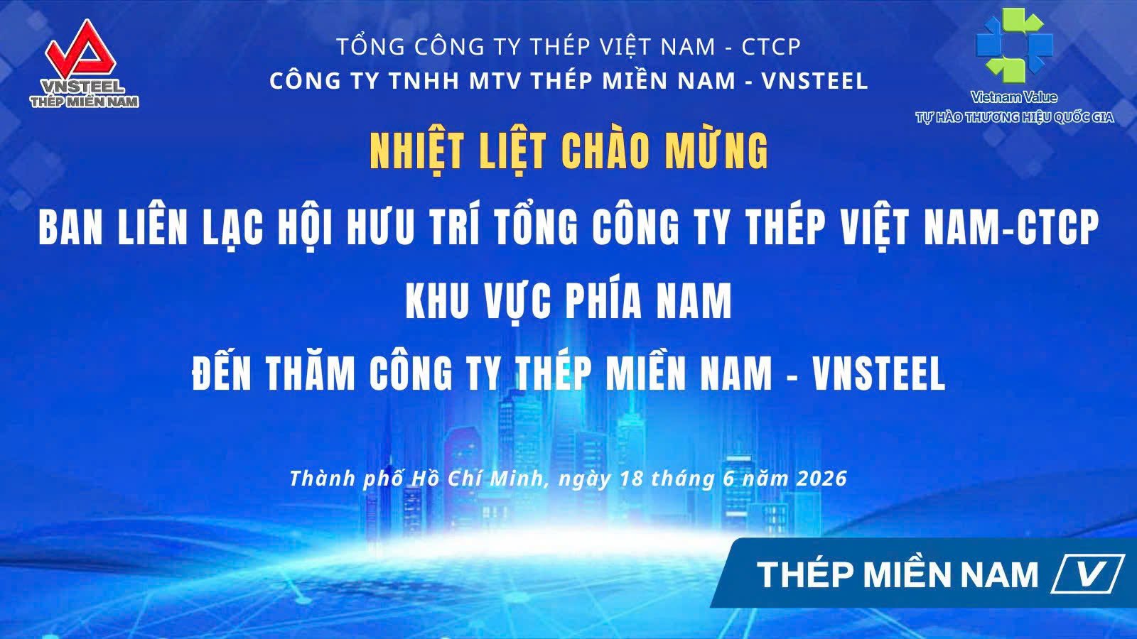 THÉP MIỀN NAM - VNSTEEL tổ chức gặp mặt ban liên lạc hưu trí Tổng Công ty Thép Việt Nam - CTCP khu vực phía Nam
