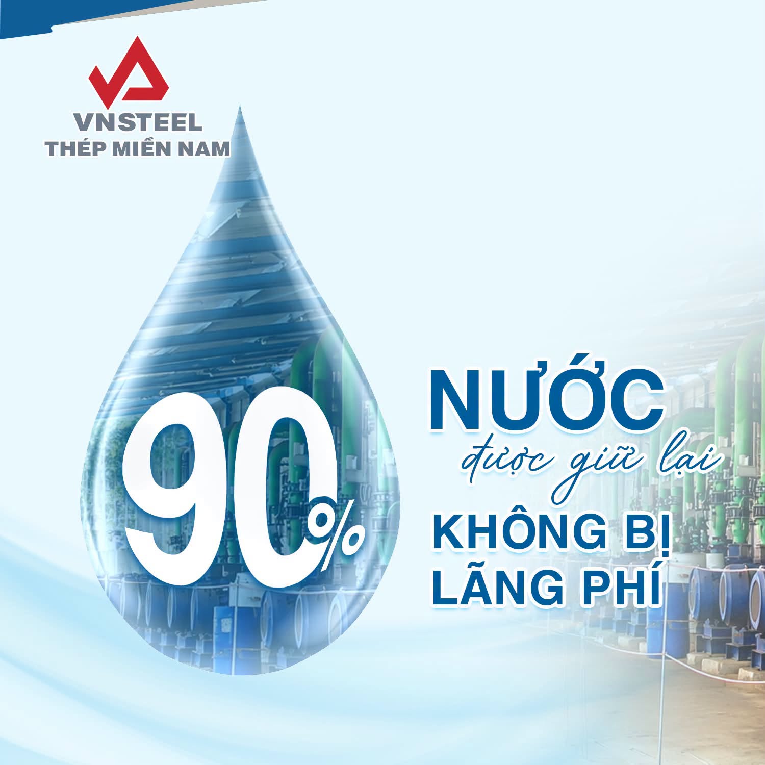 Hệ thống tuần hoàn nước khép kín: Chuẩn mực vận hành xanh của Thép Miền Nam - VNSTEEL