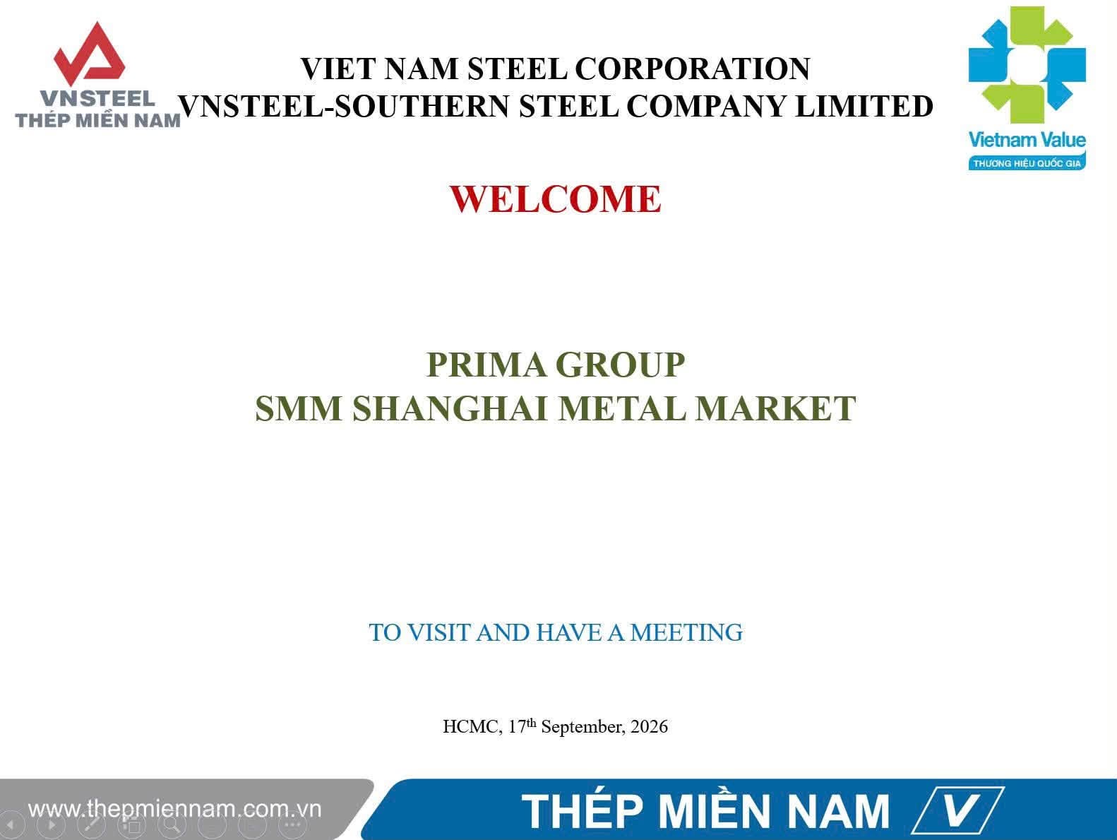 Thép Miền Nam /V/ đón tiếp Prima Group & SMM – Kết nối, mở rộng cơ hội hợp tác
