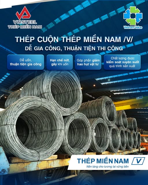 Thép cuộn Thép Miền Nam /V/ - Dễ gia công, thuận tiện thi công