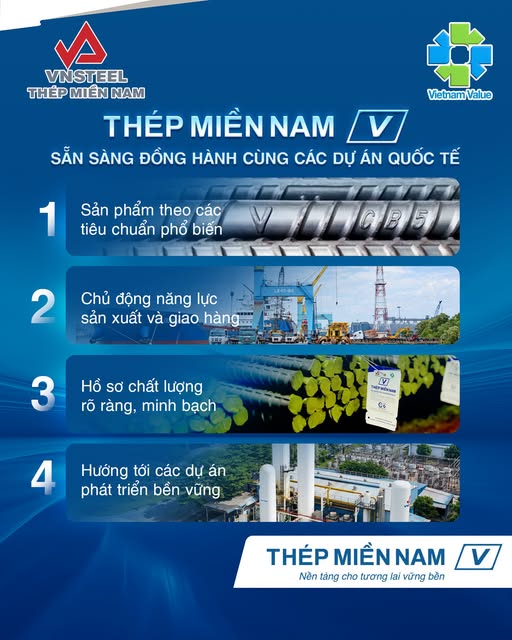 Thép Miền Nam /V/ – Sẵn sàng đồng hành cùng các dự án quốc tế