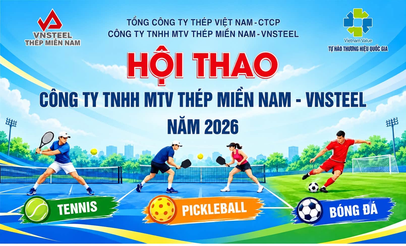 Hội thao Thép Miền Nam – VNSTEEL mở rộng năm 2026: Sôi nổi tranh tài, gắn kết tình đồng đội